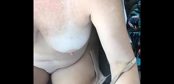  Real Amateur Housewife Stripping And Masturbating On The Interstate For Truckers